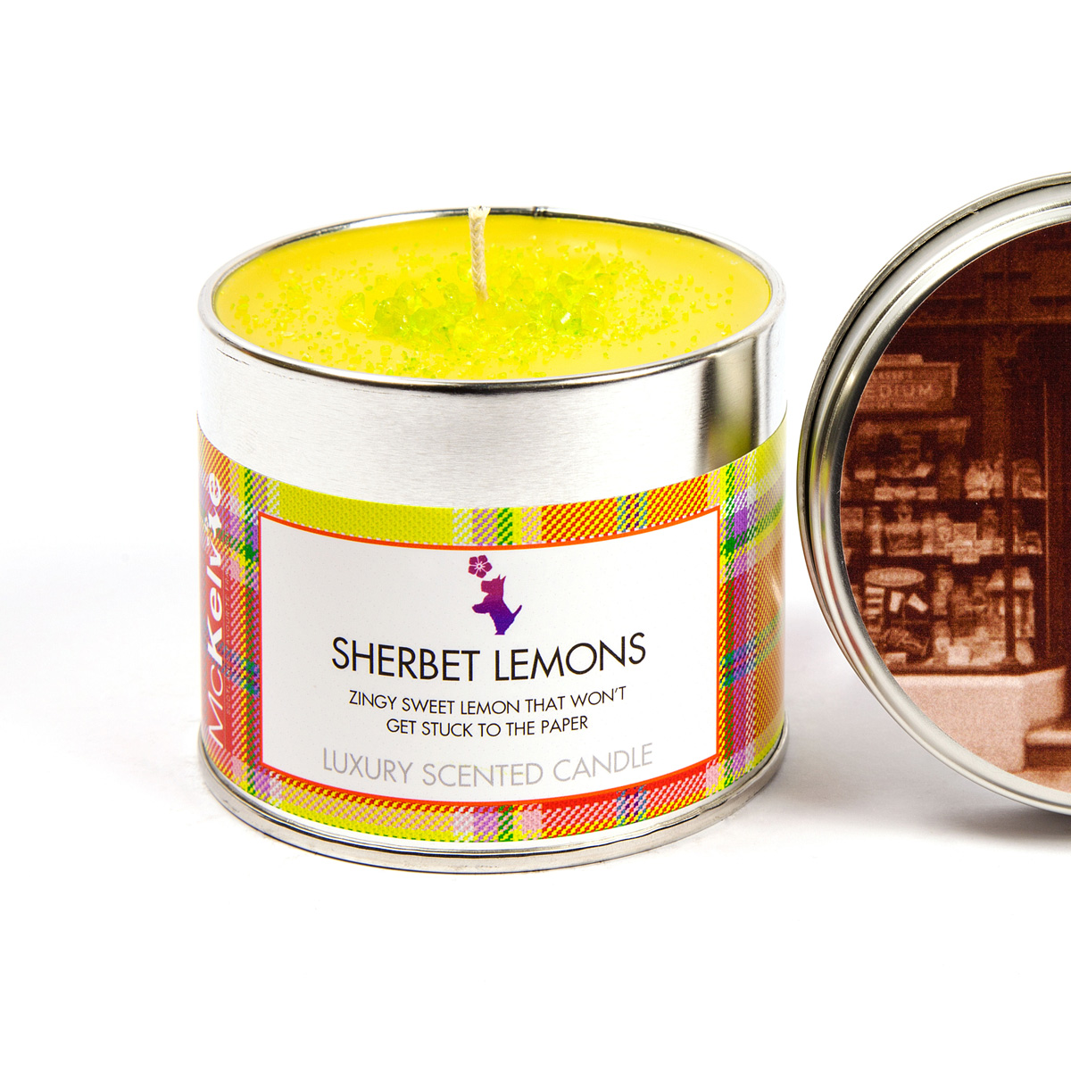 Sherbet Lemons Scented Candle Tin McKelvie Candles